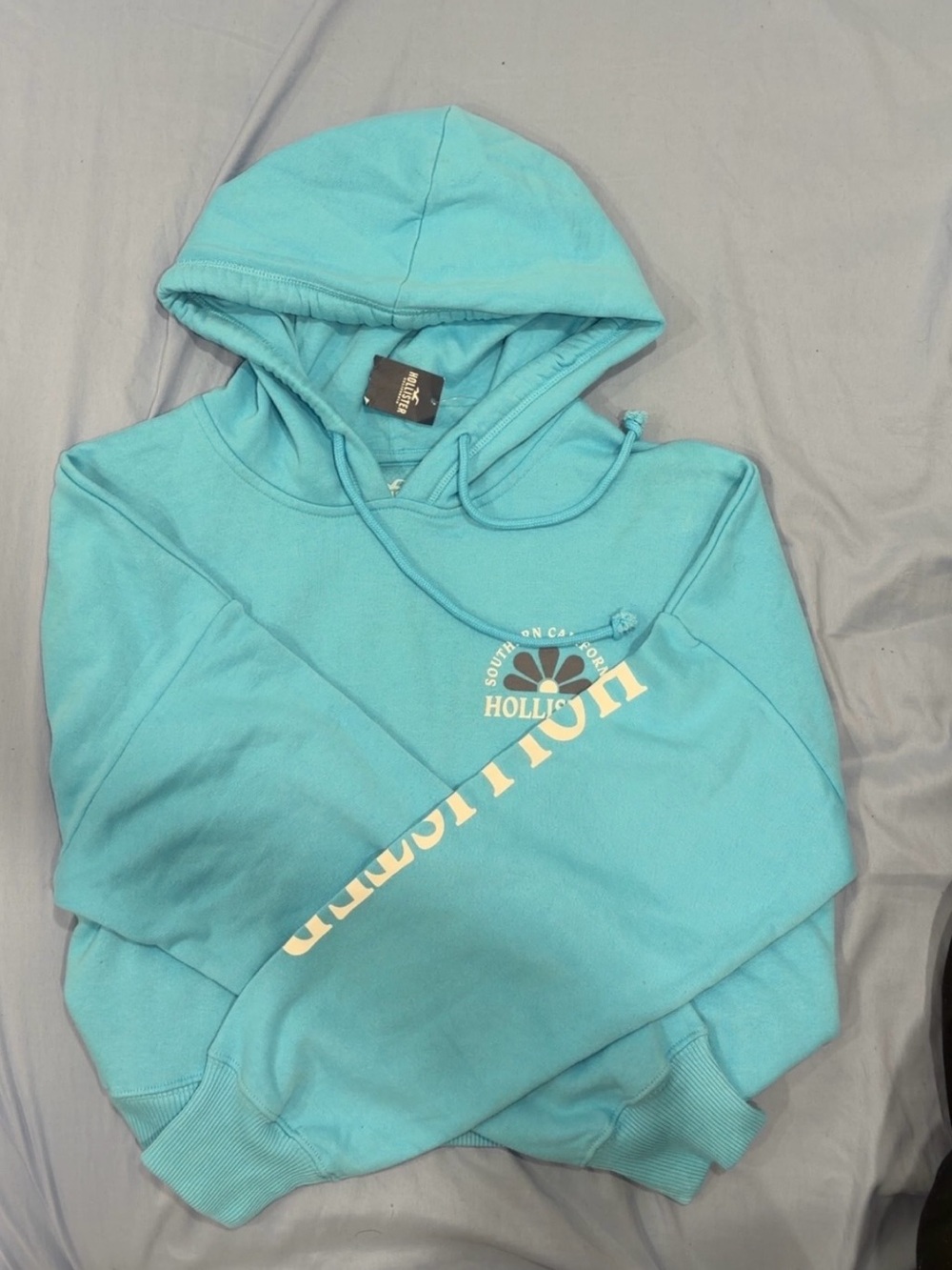 Hollister blue cropped hoodie